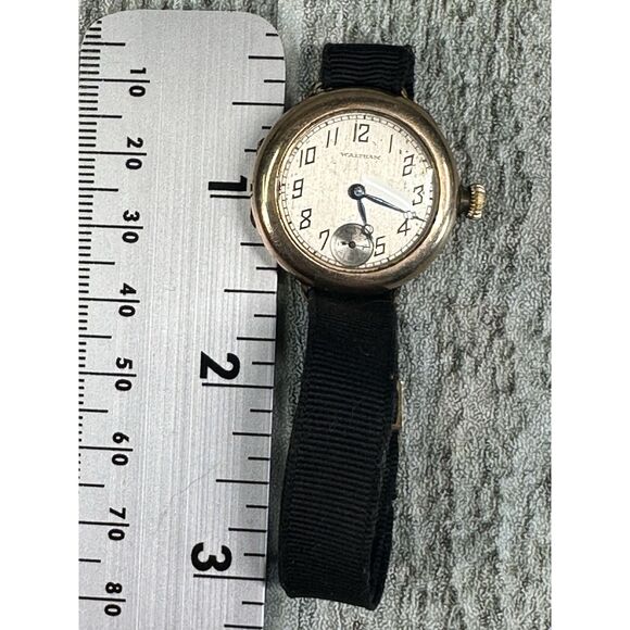 RARE Waltham Trench Watch WWI - Gold Wind Needs Minor Repair - Picture 7 of 14